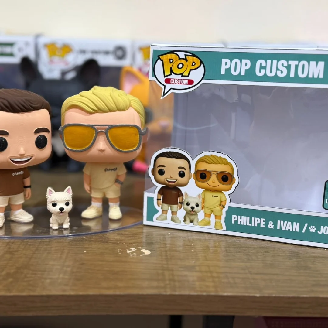 Funko personalizado de dupla com cachorro