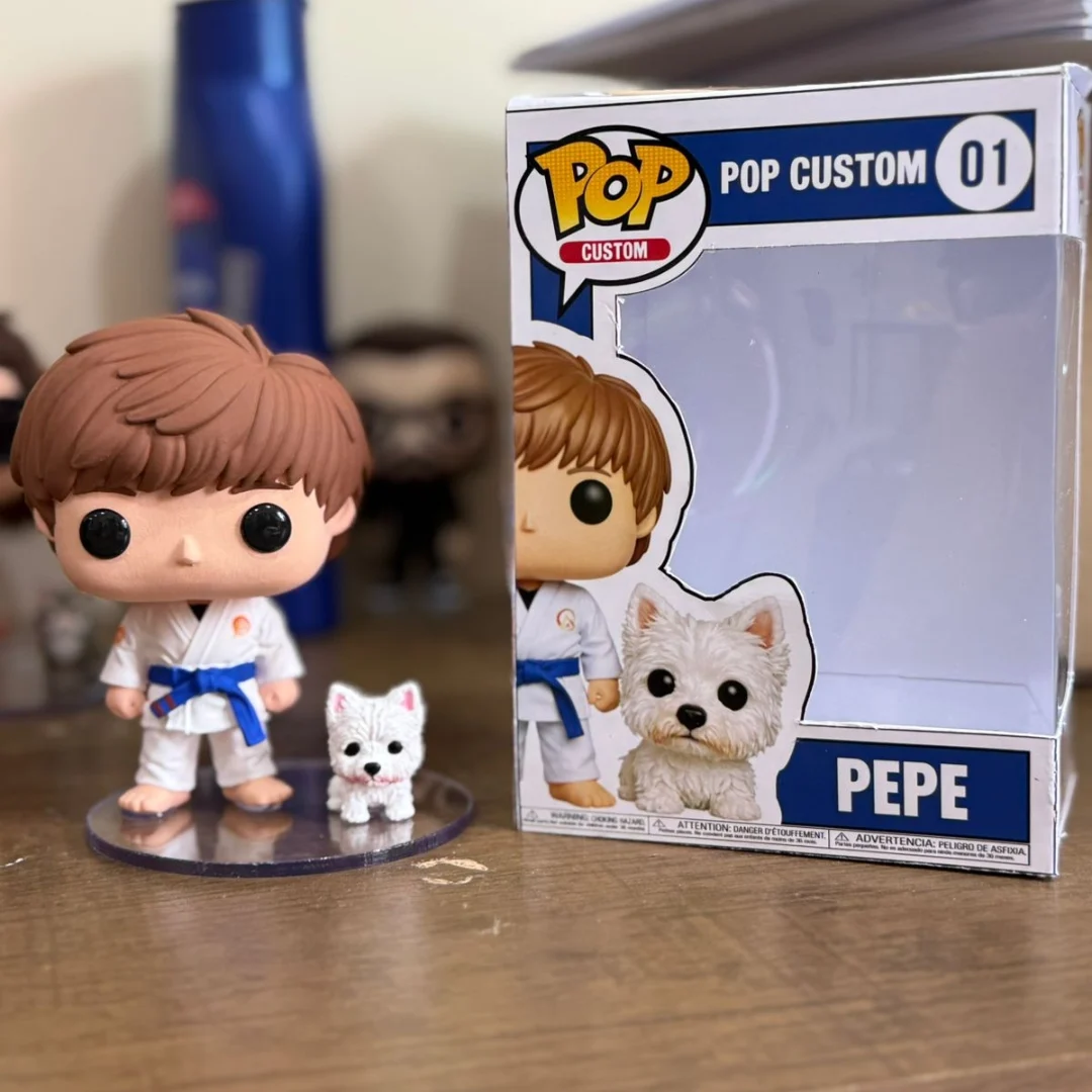 Funko personalizado de karateca com westie